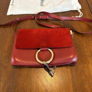 Chloe "Faye" Small Leather Crossbody Bag - Red